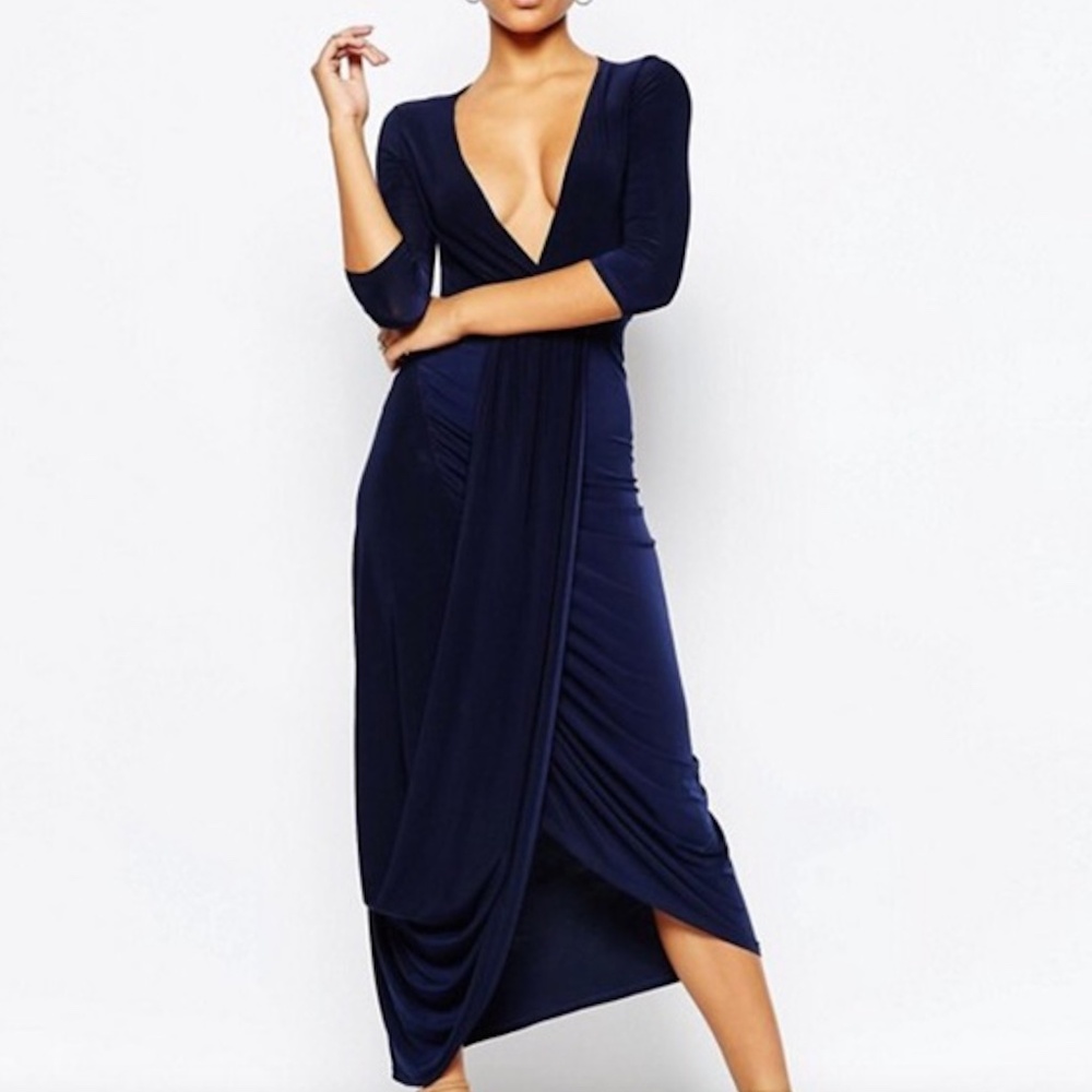 Gorgeous deep V midi dress!